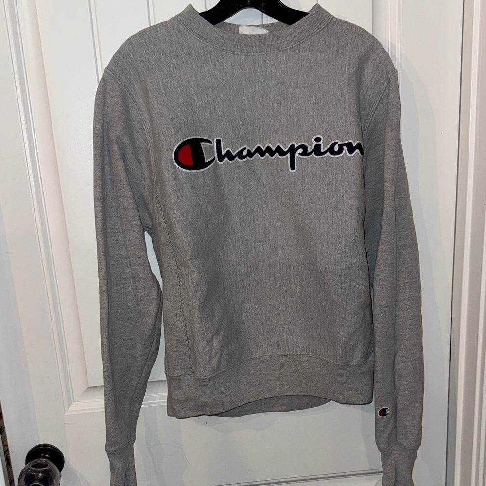 Champion Gray Logo Appliqué Sweatshirt